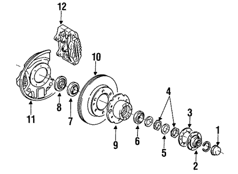 1992 Toyota Land Cruiser Front Brakes Flex Hose Diagram for 90947-02613