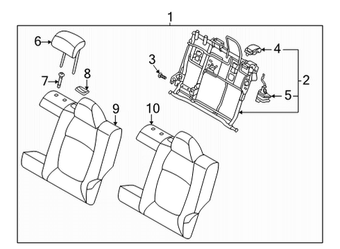 2021 Kia Seltos Rear Seat Components HEADREST Assembly-Rear S Diagram for 89R00Q5020A7B