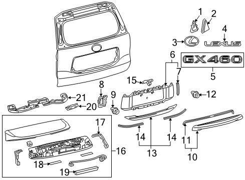 2019 Lexus GX460 Parking Aid Sensor, Ultrasonic Diagram for 89341-33210-C4