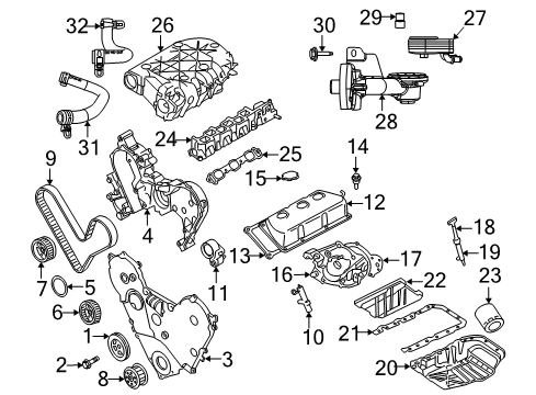 2009 Dodge Journey Filters Engine Oil Cooler Diagram for 4892420AA