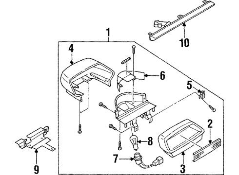 1997 Infiniti I30 Bulbs High Mounting Stop Lamp Socket Assembly Diagram for 26597-40U01