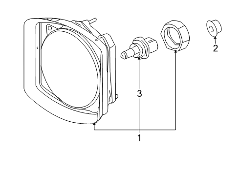 2009 Hummer H2 Bulbs Composite Headlamp Diagram for 15269179