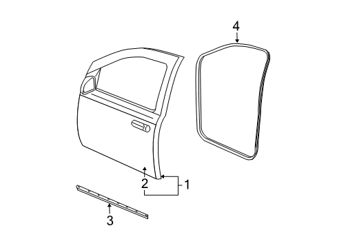 2006 Dodge Durango Front Door Seal-Front Door Diagram for 55364333AB