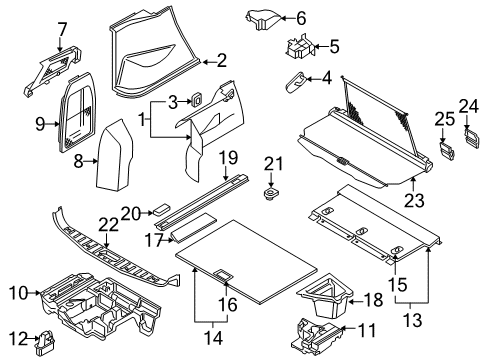 2006 BMW X3 Interior Trim - Rear Body Cover, Child Restraint System Diagram for 51473405879