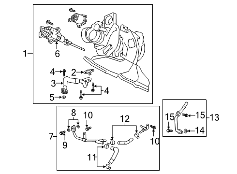 2020 Cadillac CT6 Turbocharger Oil Return Tube Seal Diagram for 12670708