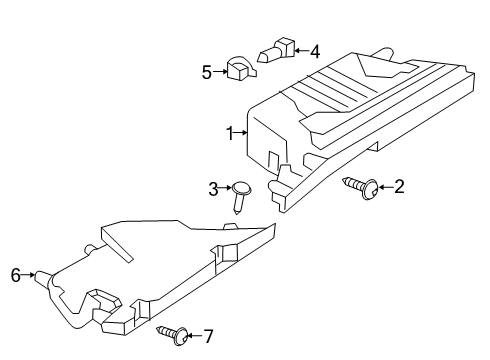 2019 Infiniti QX50 Glove Box Box Assy-Glove Diagram for 68500-5NA0A
