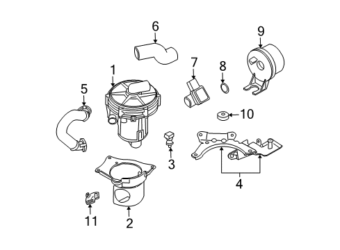 2005 BMW 325xi A.I.R. System Air Pump Diagram for 11727553056