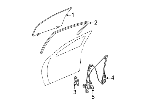 2004 Chrysler Pacifica Front Door WEATHERSTRIP-Front Door Glass Run Diagram for 4894316AD