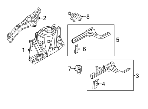 2016 Nissan Versa Structural Components & Rails Bracket-Add On Frame Outer, LH Diagram for G51C9-1HLMA