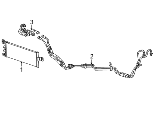 2022 Jeep Wagoneer Trans Oil Cooler OIL COOLER PRESSURE AND RET Diagram for 68448065AB
