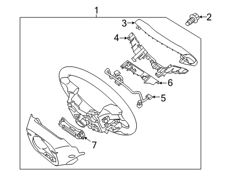 2019 Hyundai Sonata Cruise Control System Steering Remote Control Switch Assembly, Right Diagram for 96700-C1710