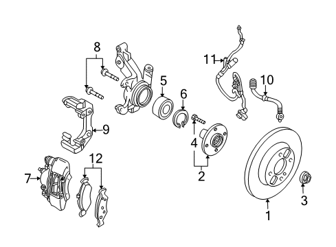 2006 Ford Focus Anti-Lock Brakes Rear Speed Sensor Diagram for YS4Z-2C190-BB