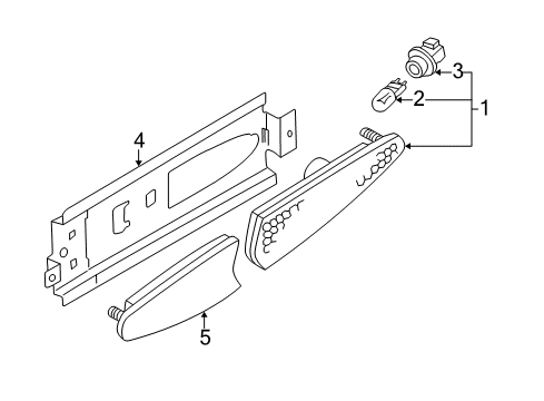 2000 Nissan Maxima Bulbs Bracket-Rear Side Marker Lamp Diagram for 26919-2Y900