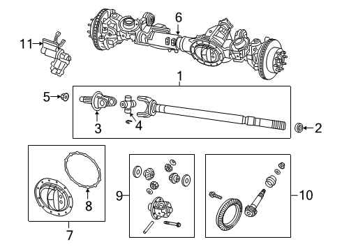 2019 Ram 3500 Front Axle & Carrier Axle-Front Complete Diagram for 68293578AC