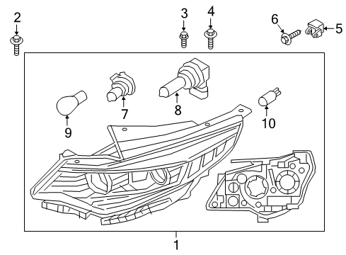 2016 Kia Optima Bulbs Lamp Assembly-Head, Rh Diagram for 92102D4140