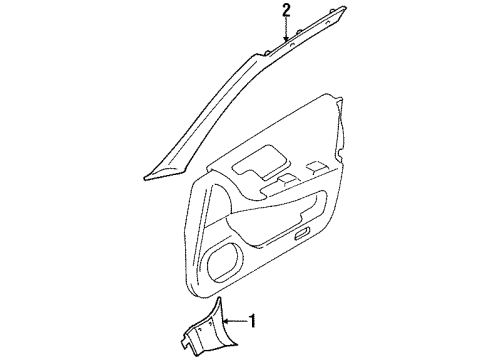 1993 Infiniti Q45 Interior Trim - Cowl Garnish-Windshield Pillar, RH Diagram for 76911-60U03