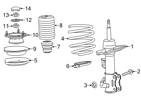 2016 Cadillac ATS Struts & Components - Front Washer Diagram for 20799636