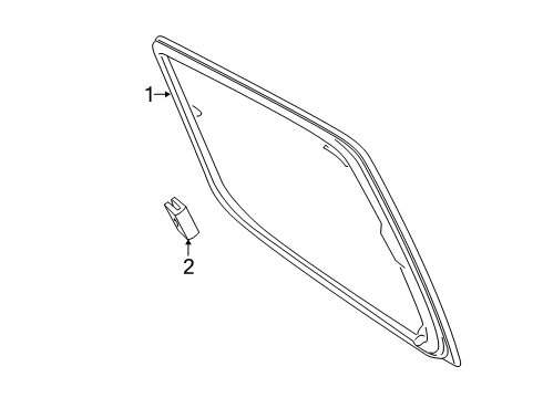 2020 Ford Ranger Rear Door - Glass & Hardware Door Glass Diagram for KB3Z-2126870-A