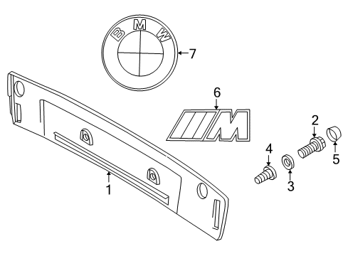 2001 BMW Z3 Exterior Trim - Trunk Lid Plug-In Nut Diagram for 51131971066