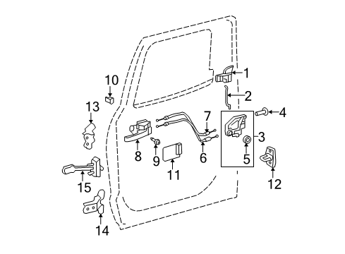 2020 Toyota Tundra Rear Door Handle, Outside Diagram for 69230-0C010-J5