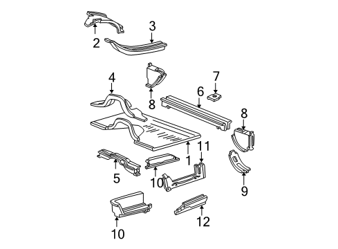 1993 Ford E-350 Econoline Club Wagon Floor Reinforcement Diagram for F2UZ1511347A