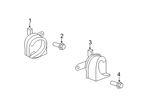2013 Honda Odyssey Horn Horn Assembly (Low) Diagram for 38100-TK8-A01