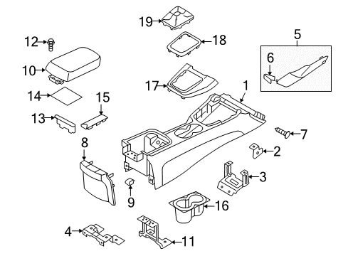 2014 Hyundai Genesis Coupe Center Console Boot Assembly-Shift Lever Diagram for 84620-2M600