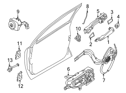 2021 Nissan Sentra Rear Door Grip-Outside Handle, Rh Diagram for 80640-6LE4C