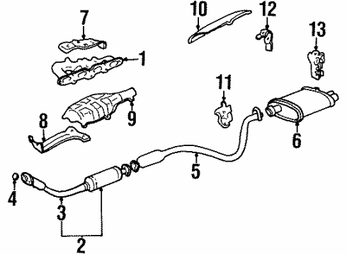 1994 Buick Skylark Exhaust Manifold Exhaust Manifold Front Pipe Diagram for 24573955