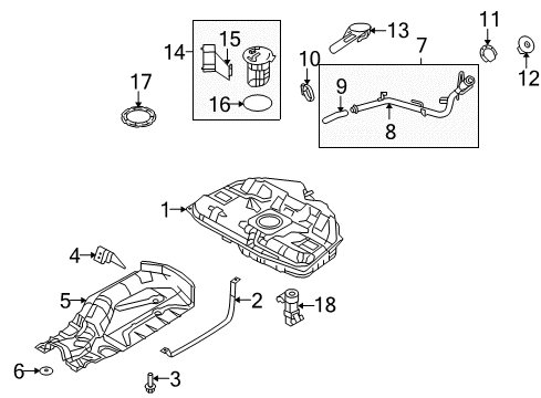 2011 Lincoln MKZ Fuel Supply Lower Hose Diagram for 7E5Z-9047-A