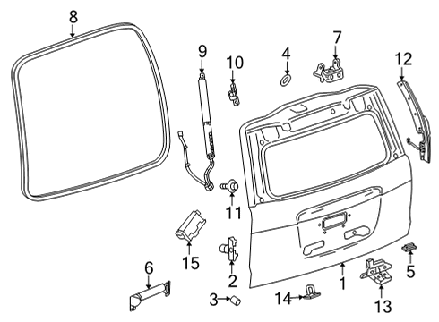 2021 Cadillac Escalade Lift Gate Lift Gate Diagram for 84880968