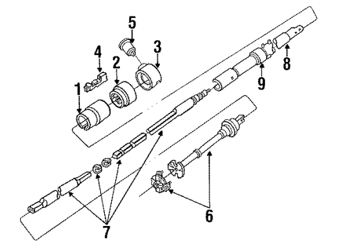 1990 Ford F-150 Ignition Lock Ignition Switch Diagram for E7TZ-11572-A