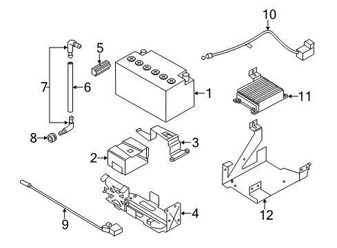 2016 BMW 535d Battery Battery Clamping Rail Diagram for 61217592923