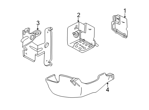 2007 Mercury Monterey ABS Components Controller Bracket Diagram for 6F2Z-2C304-B