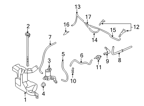 2013 Honda Insight Wiper & Washer Components Tube (1150MM) Diagram for 76864-TL0-003