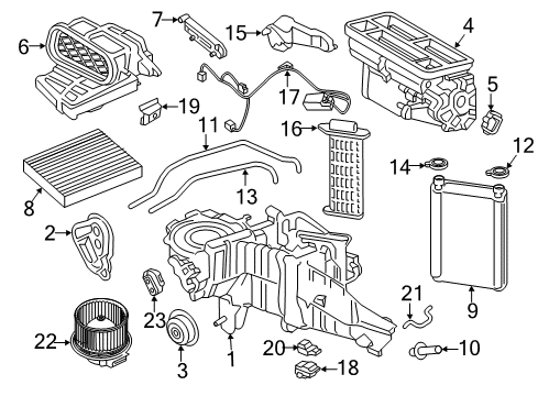 2019 Ford F-350 Super Duty A/C Evaporator & Heater Components Wire Harness Diagram for GL3Z-19949-A