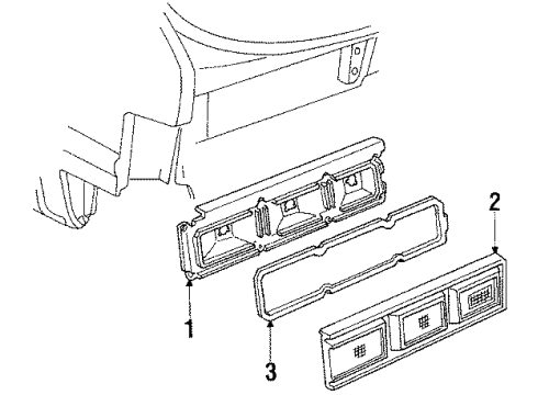 1984 Chevrolet Citation II Tail Lamps Lens, Rear Combination Lamp Diagram for 5969939