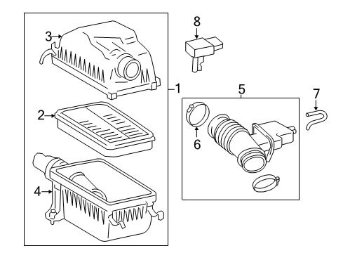 2009 Toyota Sequoia Air Intake Cleaner Assy, Air Diagram for 17700-0S010