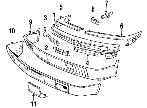 1988 BMW M5 Front Bumper Support Shock A0Sorber Diagram for 51111882739