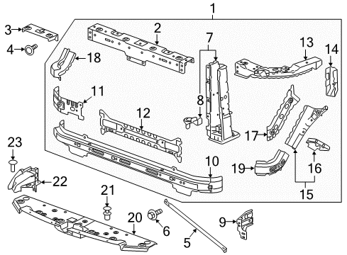 2015 GMC Canyon Radiator Support Lower Reinforcement Diagram for 22900109