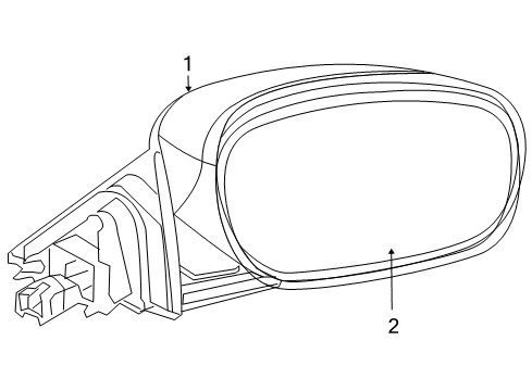 2010 Chrysler 300 Outside Mirrors Passengers Power Side View Mirror Heated Diagram for 4806158AD