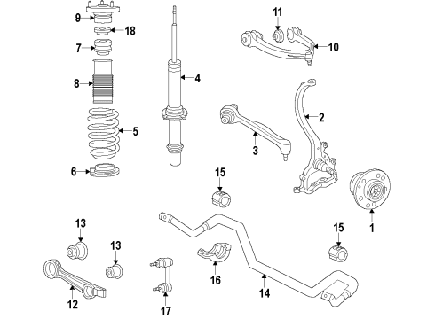 2019 Dodge Challenger Front Suspension Components, Lower Control Arm, Upper Control Arm, Stabilizer Bar Cushion-STABILIZER Bar Diagram for 68236984AA