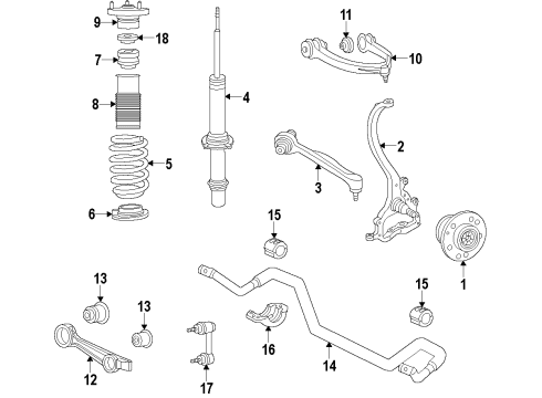 2011 Dodge Challenger Front Suspension Components, Lower Control Arm, Upper Control Arm, Stabilizer Bar *Shock-Suspension Diagram for 5181554AE