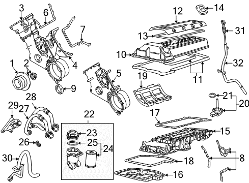2001 BMW X5 Filters Oil Filter Diagram for 11427511169