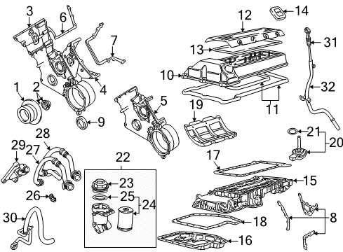 2001 BMW X5 Filters Connection Flange Diagram for 11421435096
