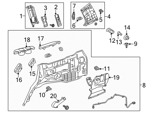 2018 Toyota Land Cruiser Interior Trim - Quarter Panels Cup Holder Diagram for 66992-60010-E1