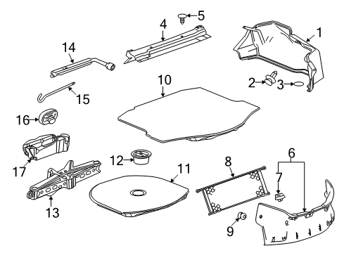 2012 Chevrolet Camaro Interior Trim - Rear Body Jack Diagram for 23175599