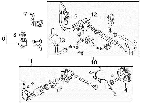 2004 Infiniti G35 P/S Pump & Hoses, Steering Gear & Linkage Power Steering Return Hose Diagram for 49725-AM601