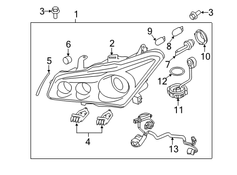 2014 Infiniti QX80 Headlamps Left Headlight Assembly Diagram for 26060-1LA5B