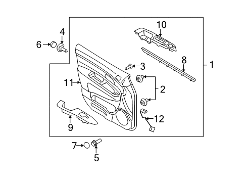 2008 Kia Rondo Front Door Front Door Latch & Actuator Assembly, Left Diagram for 813101D010